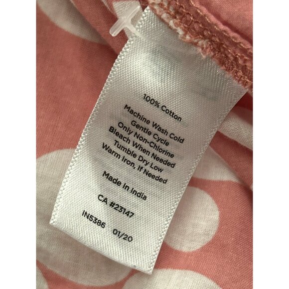 Talbots Womens Plus 2X Pink Polka Dot 100% Cotton Blouse Ruffle Neckline Button - Picture 5 of 5